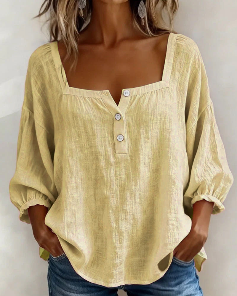 Fiona - Blouse en Coton Lin Aérée