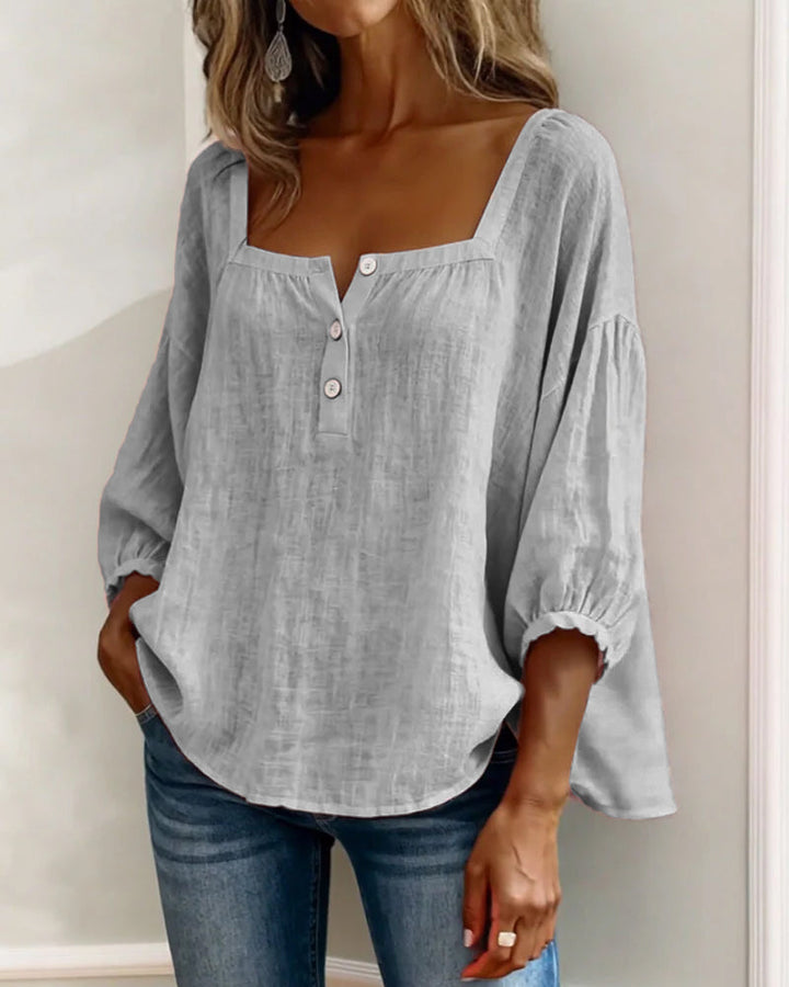 Fiona - Blouse en Coton Lin Aérée