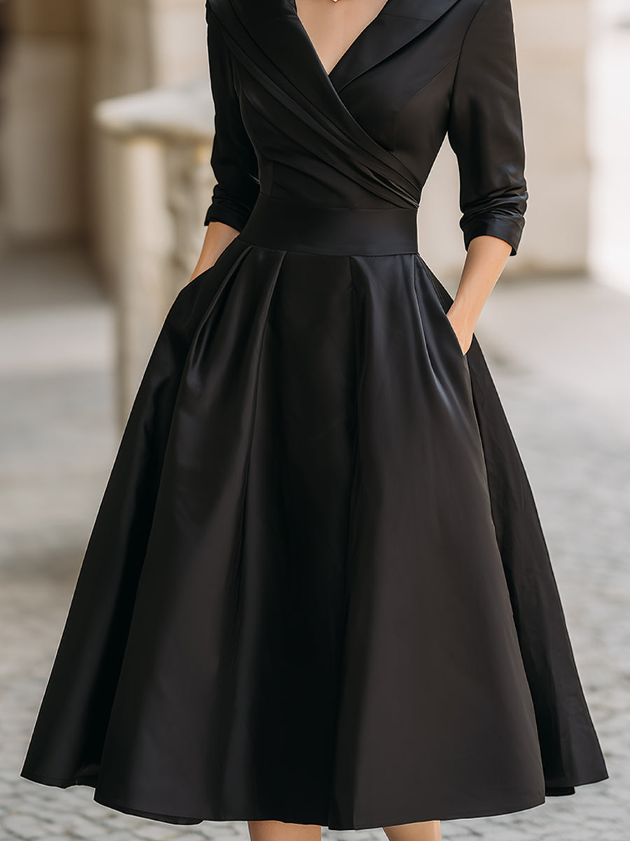 Leina - Robe Midi en Satin