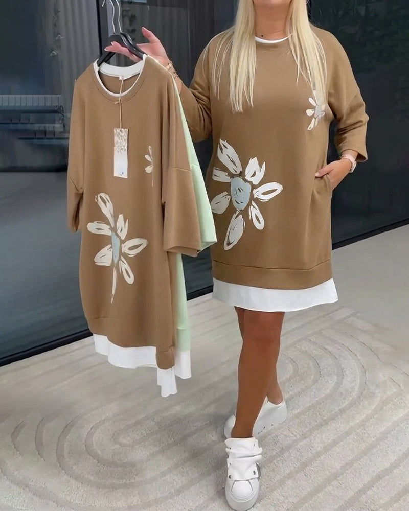 Charrie - Robe en Coton Décontractée Longueur Genou