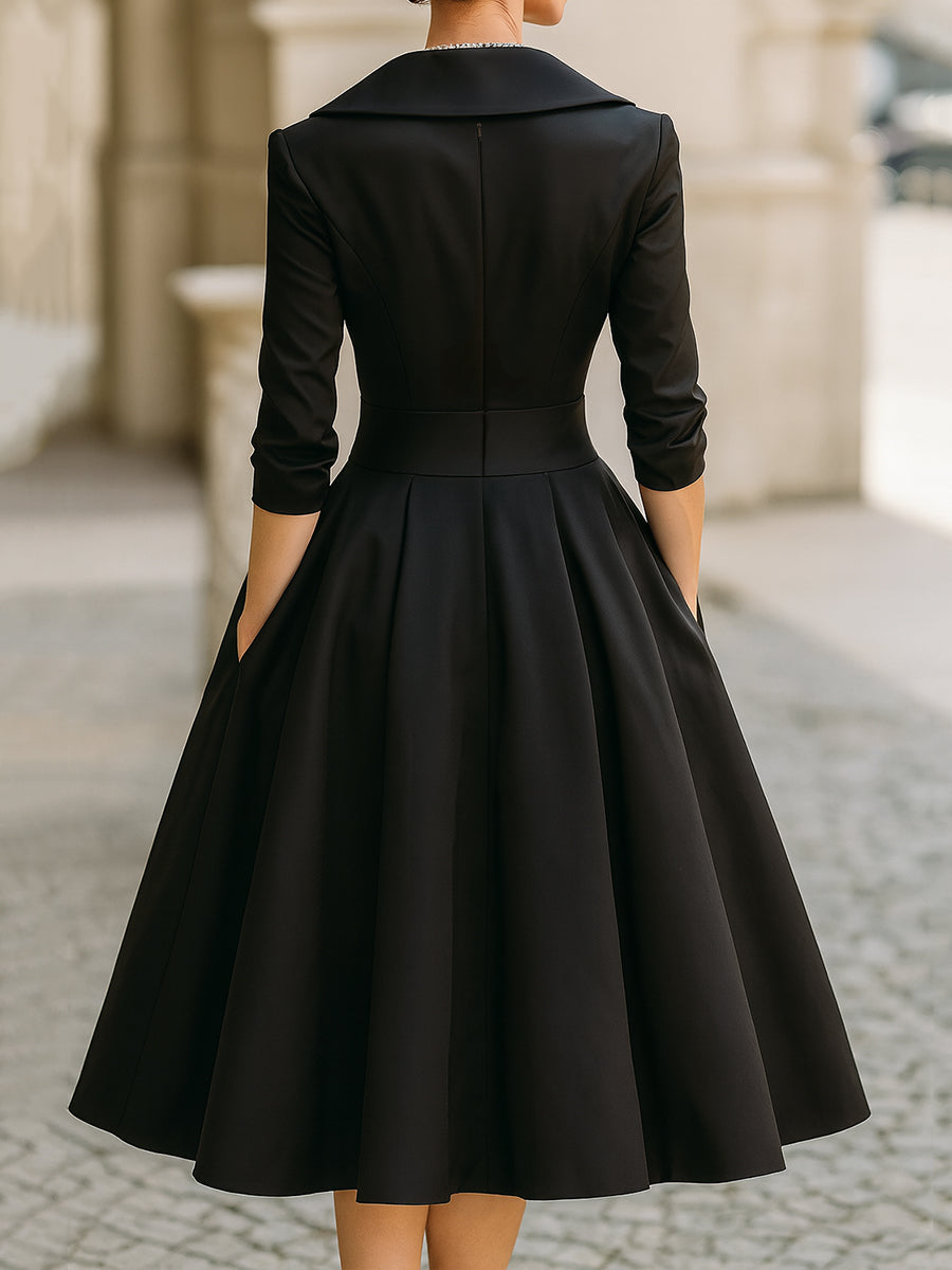 Leina - Robe Midi en Satin