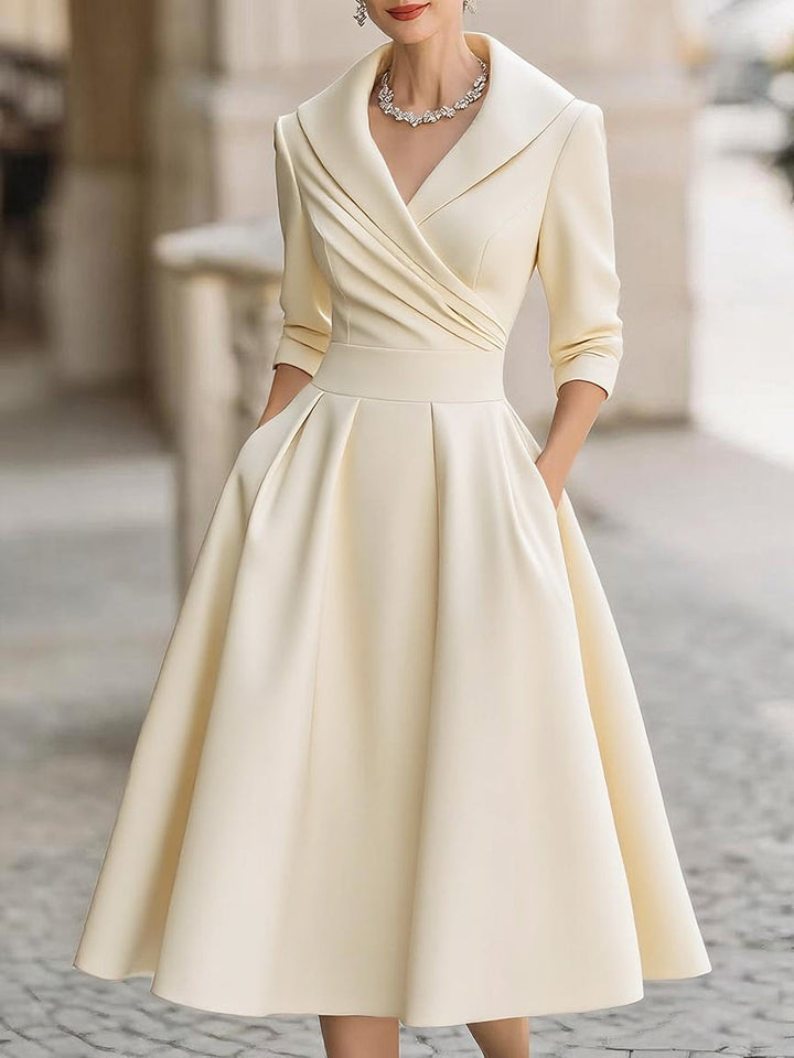 Leina - Robe Midi en Satin