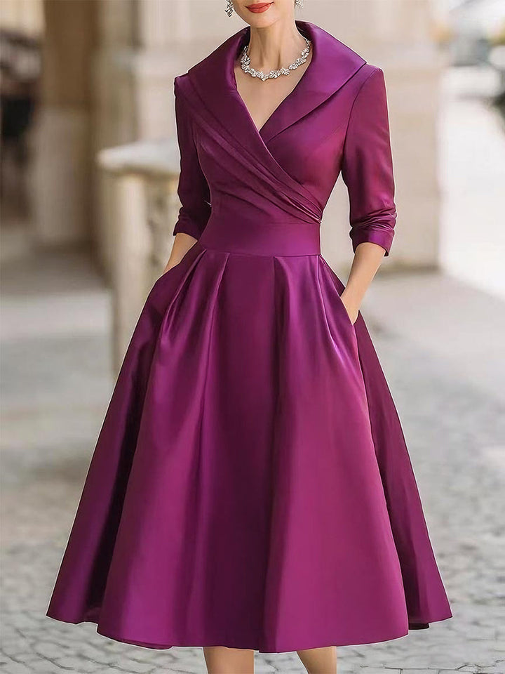 Leina - Robe Midi en Satin