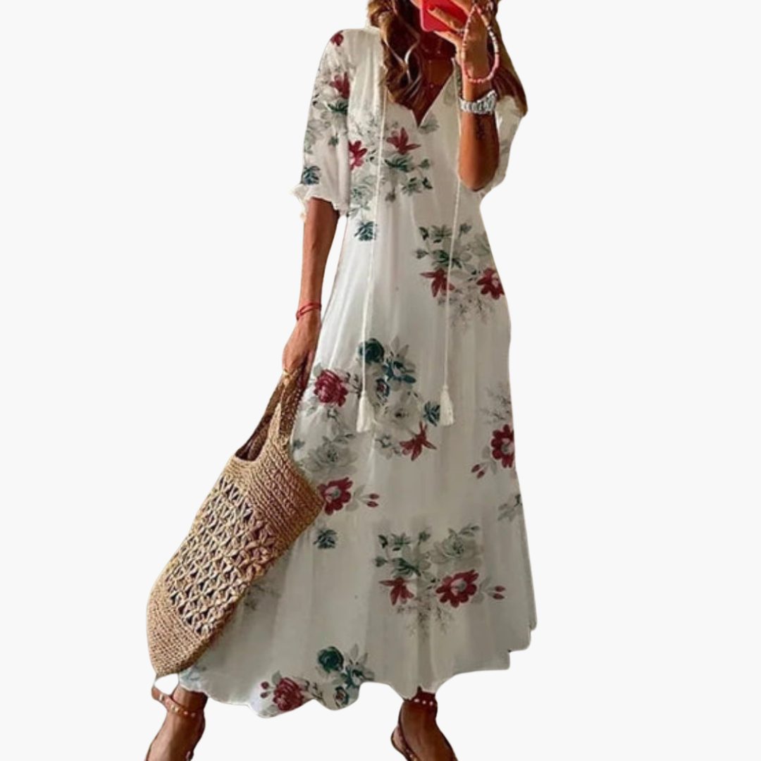 Emma | Robe d'été vintage boho à décolleté en V