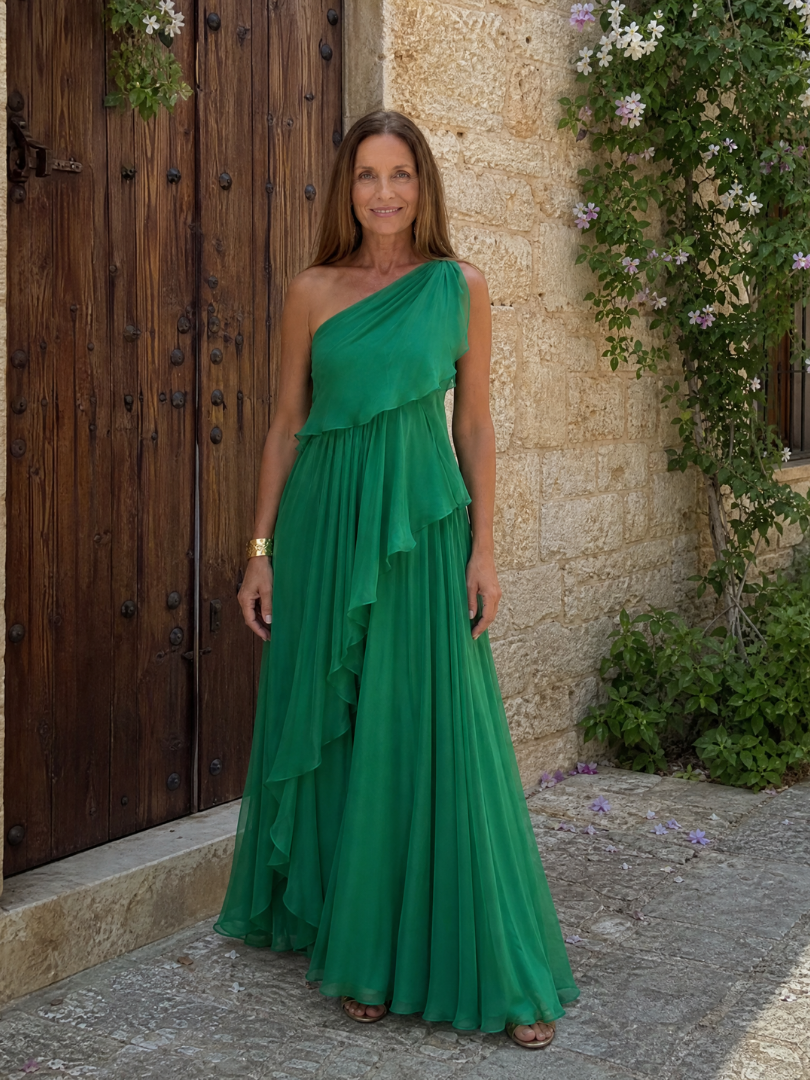 Mikha - Robe Maxi à Volants Une Épaule