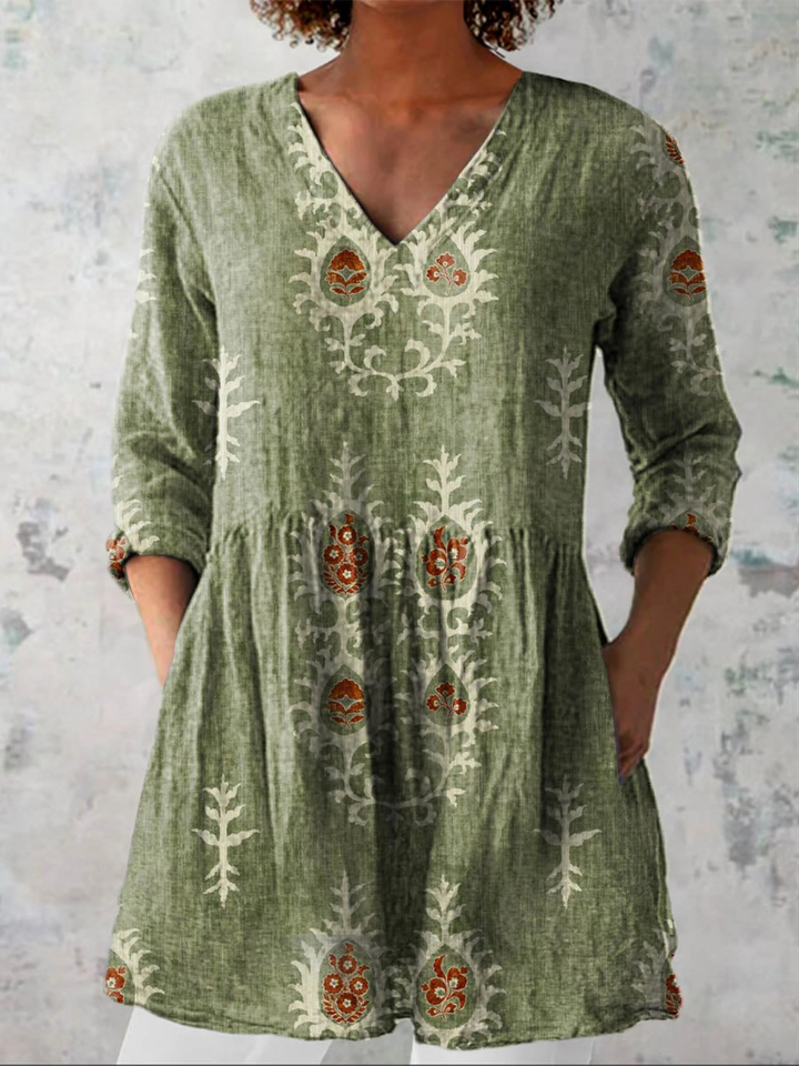 Annie - Blouse Longue avec Décolleté en V