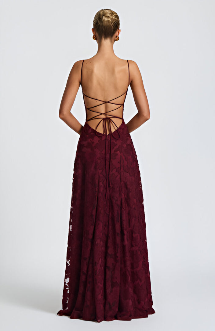 Deena - Robe Bustier en Dentelle Longue