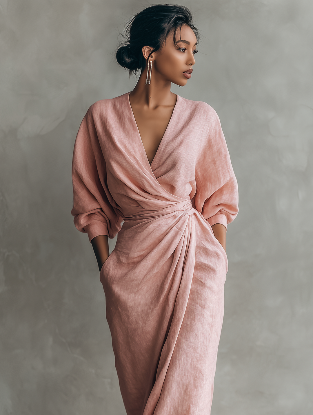 Alexandra - Robe Maxi en Lin Rose