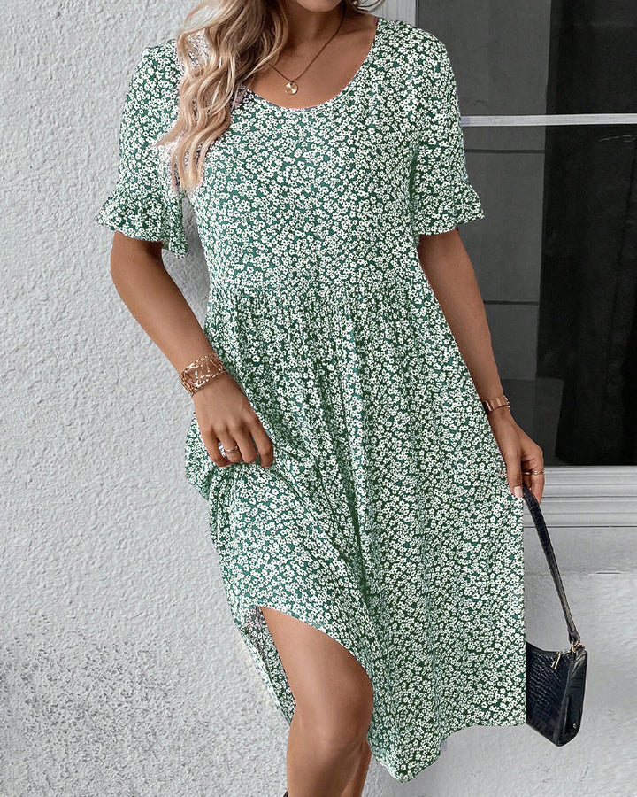 Gia – Robe Midi Florale Élégante