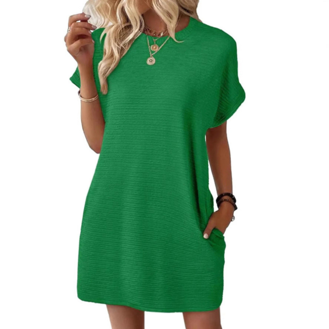 EVASHA – Robe d'été décontractée minimaliste à col rond