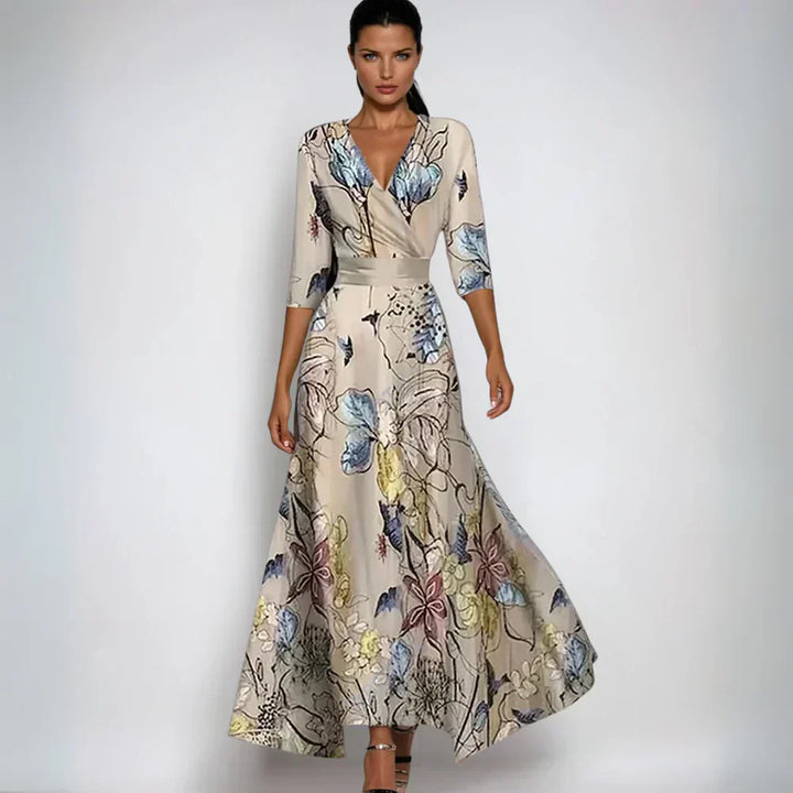 Ariana - Robe A-Line Fleurie Élégante