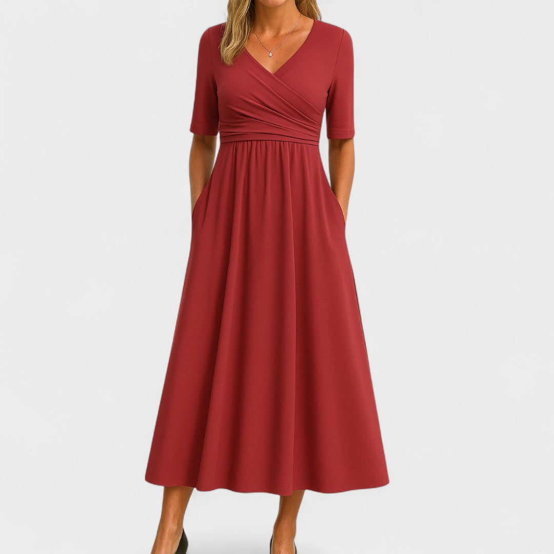 Joanne – Robe Midi Élégante avec Coupe Flatteuse