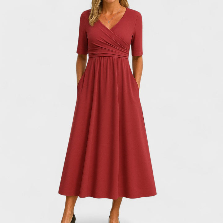 Joanne – Robe Midi Élégante avec Coupe Flatteuse