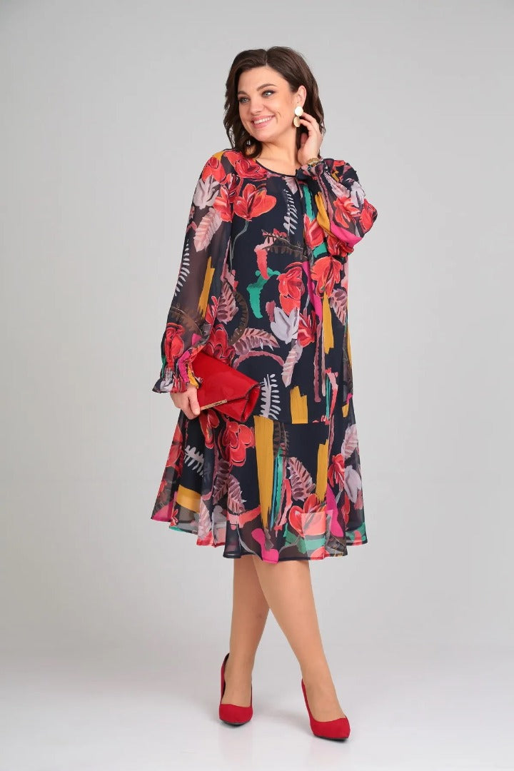 Flora - Robe Midi Florale Moderne