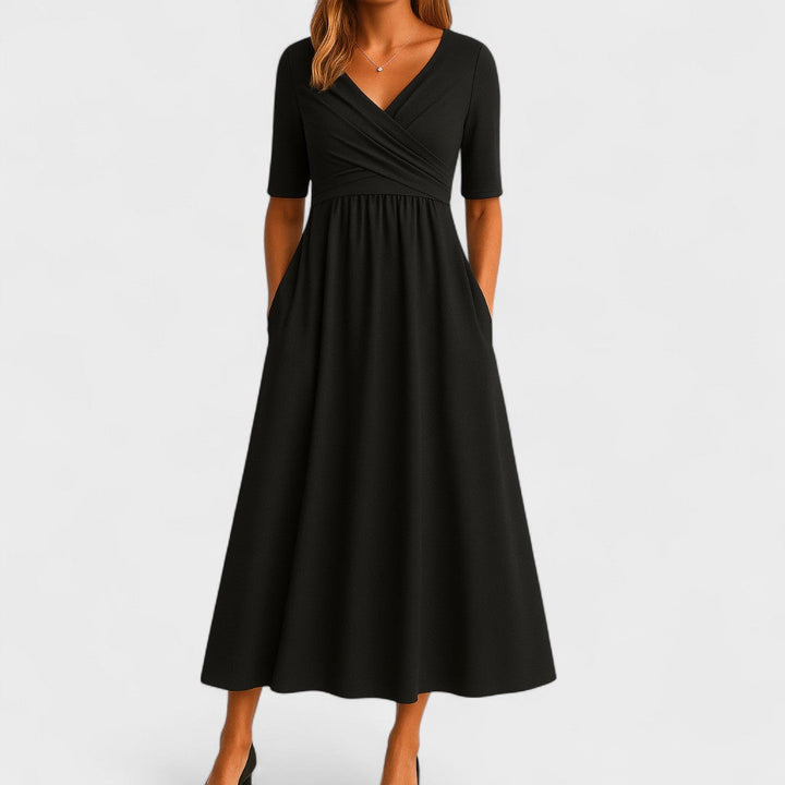 Joanne – Robe Midi Élégante avec Coupe Flatteuse