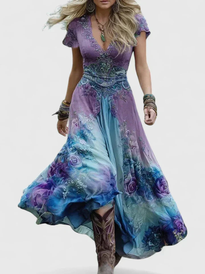 Cindy - Robe Maxi Florale Élégante