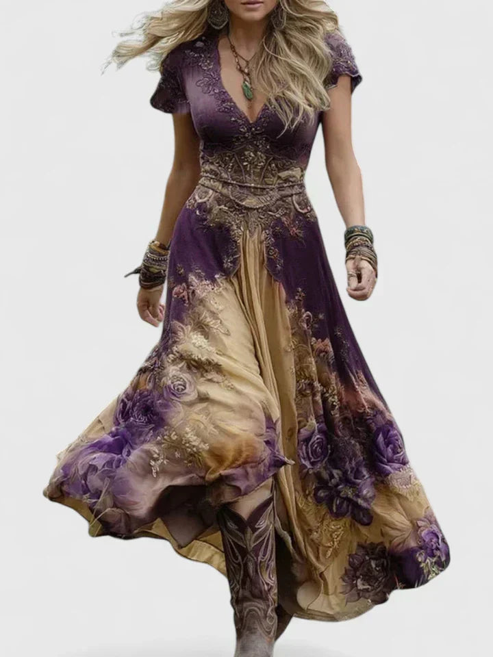 Cindy - Robe Maxi Florale Élégante