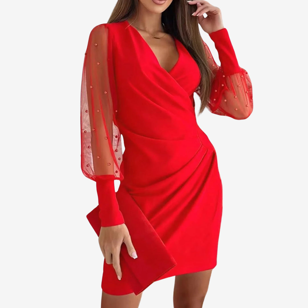 Zara | Robe En Dentelle Croisée À Col V