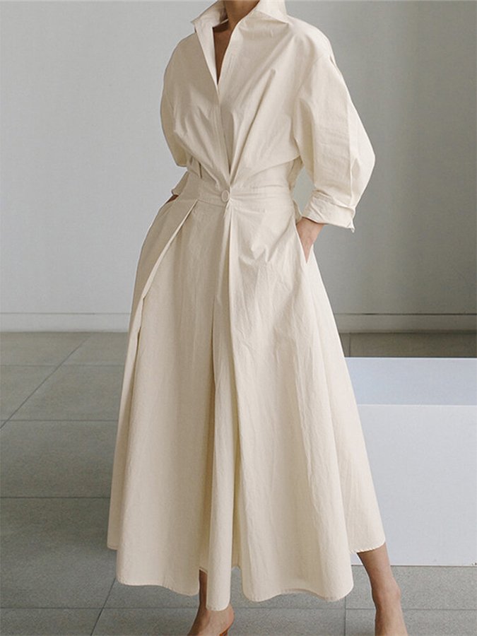 Brynn | Robe Maxi A-Line à Col Polo Élégant