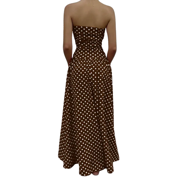 Charlote - Robe Maxi Sans Manches à Pois
