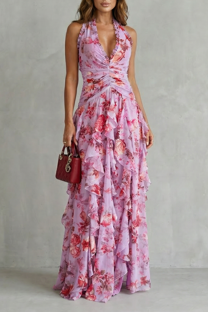 Rosalinda - Robe Maxi à Bretelles Florale