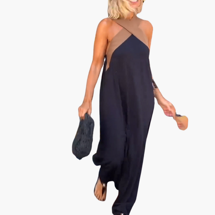 Eliza | Robe Maxi Croisée à Encolure Halter