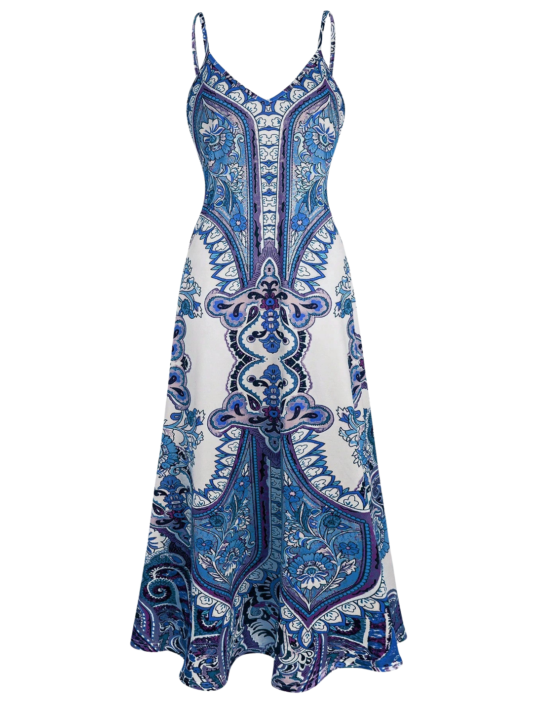 Caitlie - Robe sans manches à imprimé floral bohème