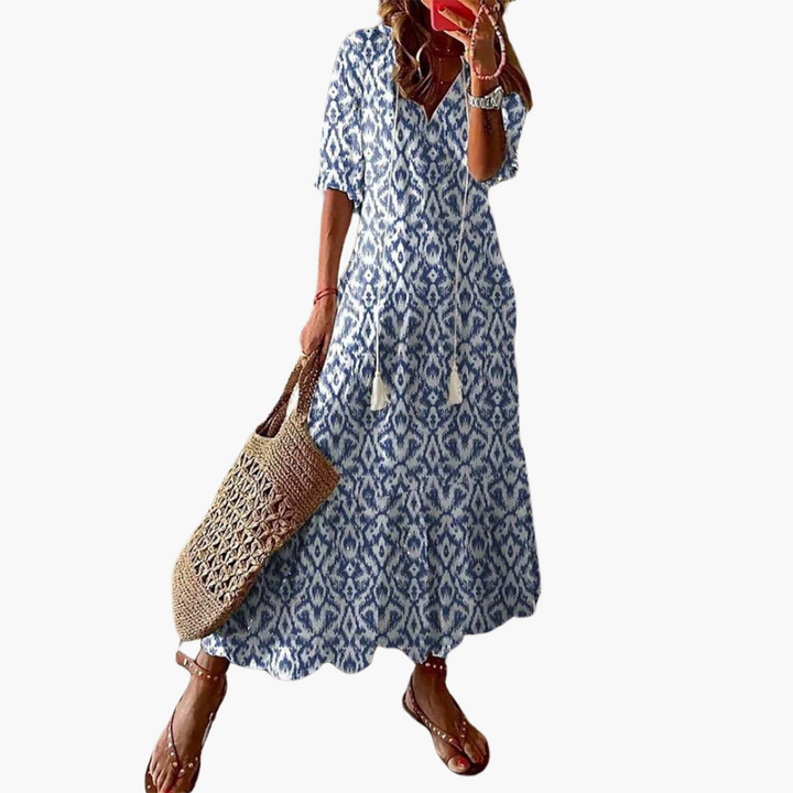 Mia | Robe d'été vintage boho à col en V