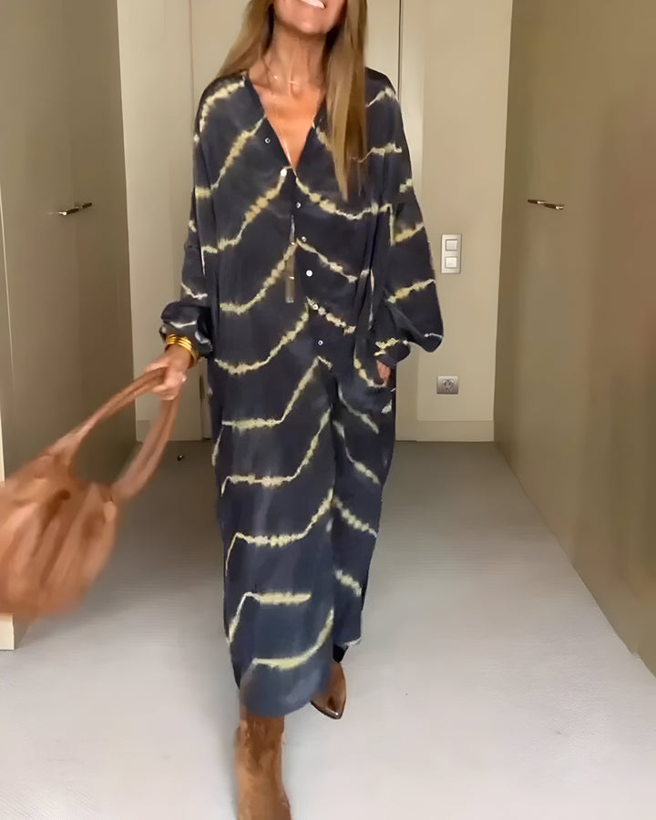 Oriana – Robe Maxi Rayée Bohémienne