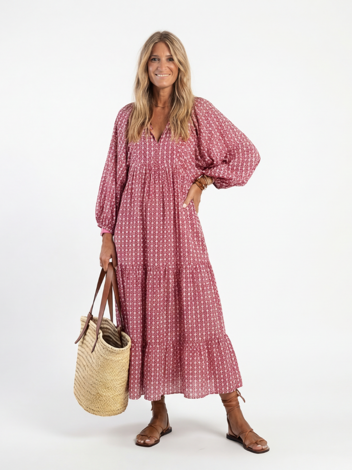 Arlene - Robe Midi à Imprimé Géométrique