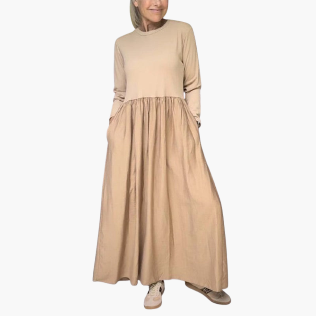 Harriet | Robe Midi Tricotée à Manches Longues
