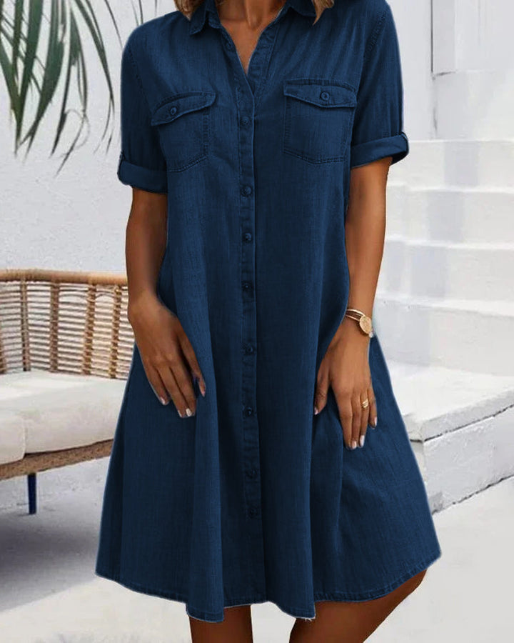 Lena - Robe Chemise en Jean Décontractée