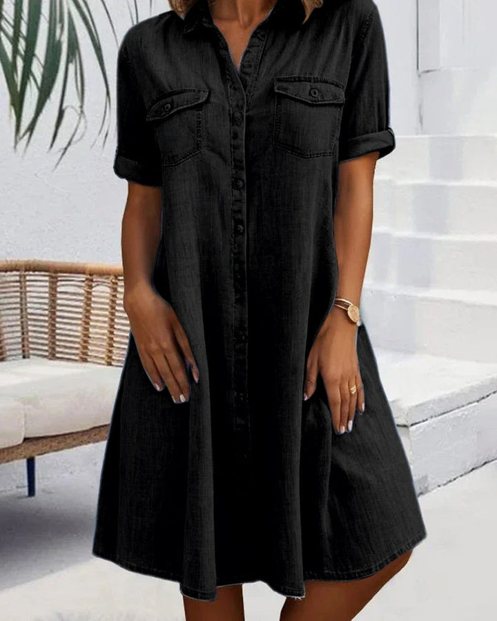 Lena - Robe Chemise en Jean Décontractée