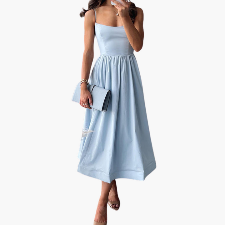 Jade | Robe Midi A-Line Chic à Bretelles