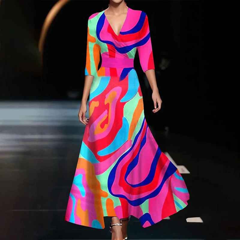 Zoe - Robe Maxi Élégante à Fleurs pour Invité de Mariage