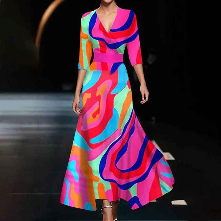 Zoe - Robe Maxi Élégante à Fleurs pour Invité de Mariage