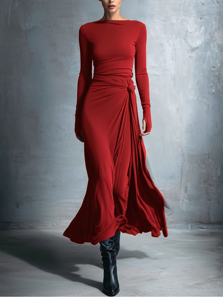 Zofia - Robe Maxi avec Nœud Latéral