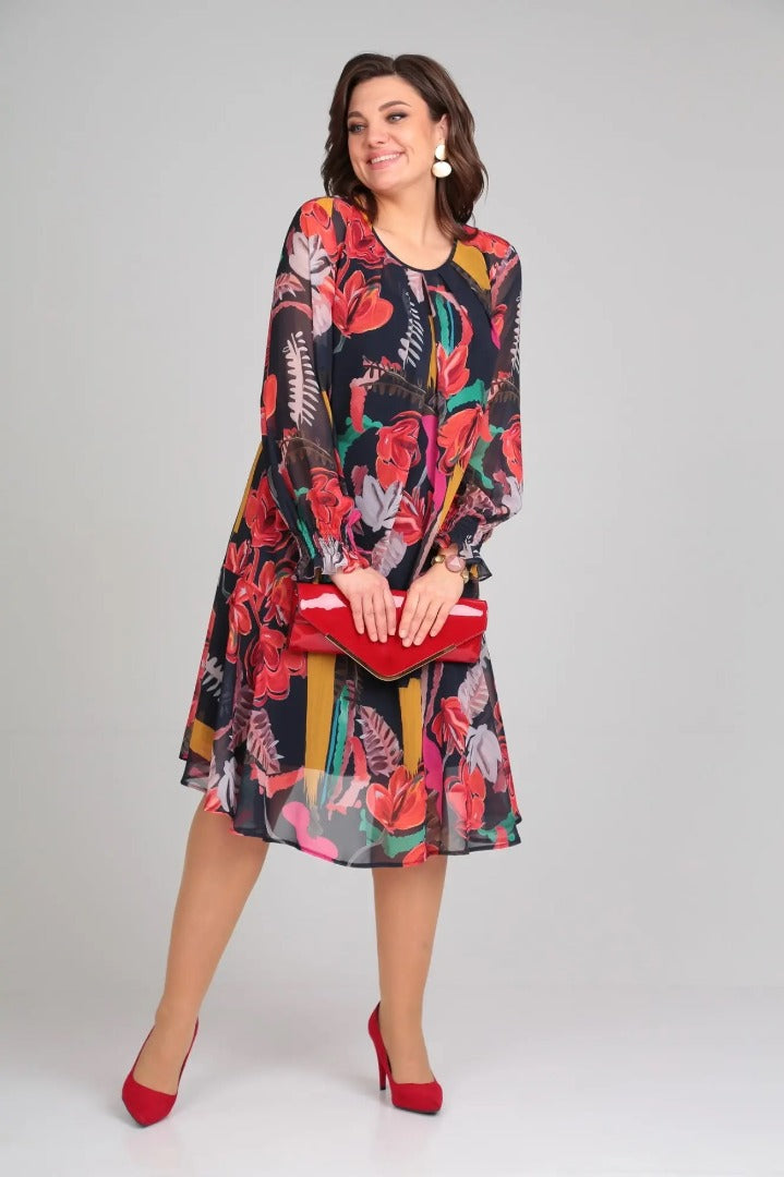 Flora - Robe Midi Florale Moderne