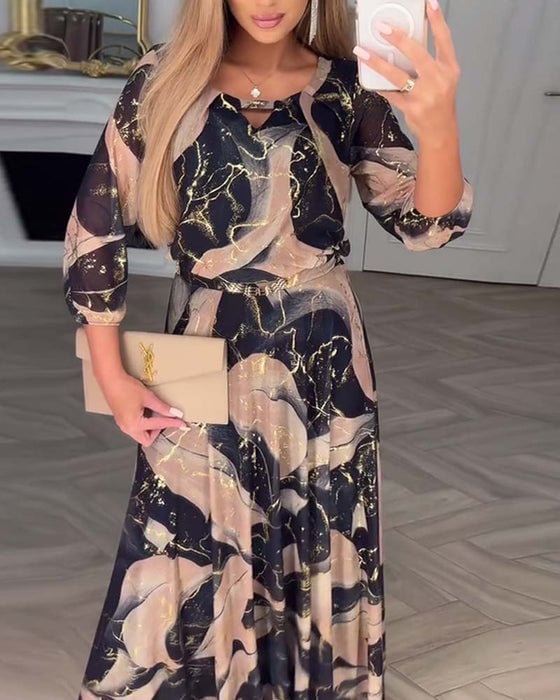 Vierra – Robe Maxi en Chiffon Imprimé Fluide