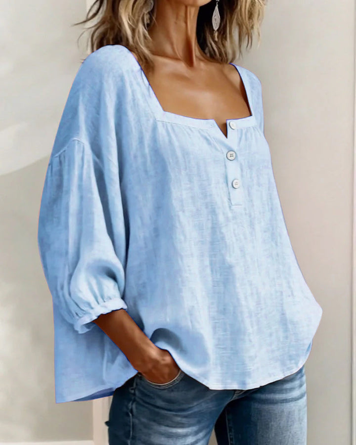 Fiona - Blouse en Coton Lin Aérée