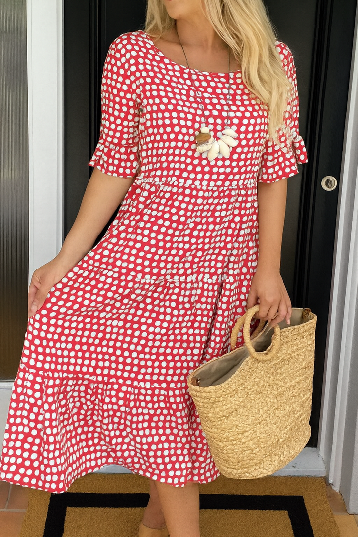 Serry – Robe midi à manches courtes