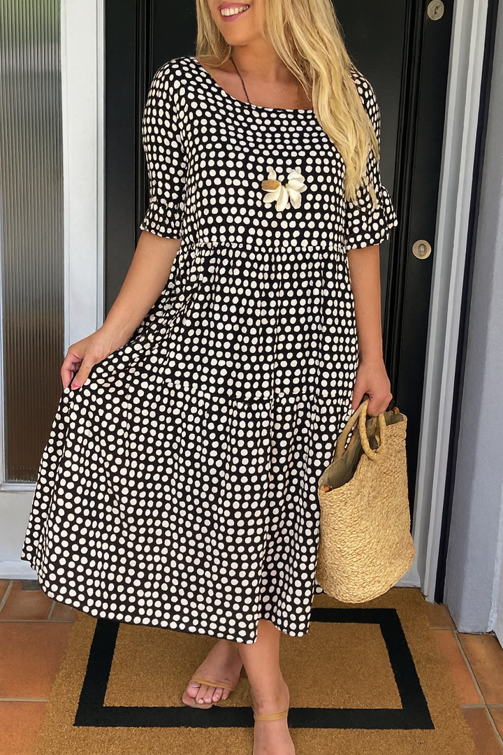 Serry – Robe midi à manches courtes