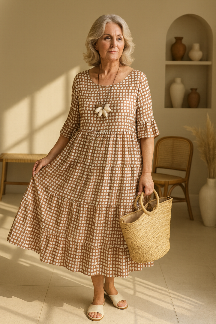 Serry – Robe midi à manches courtes