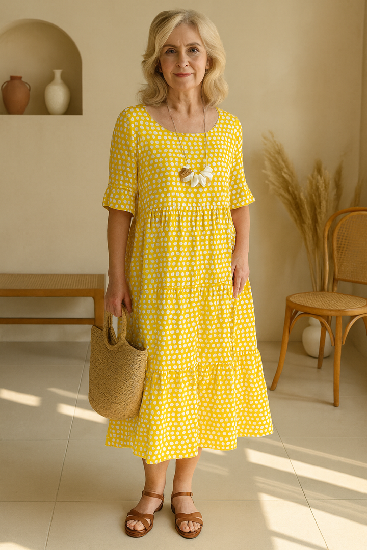 Serry – Robe midi à manches courtes