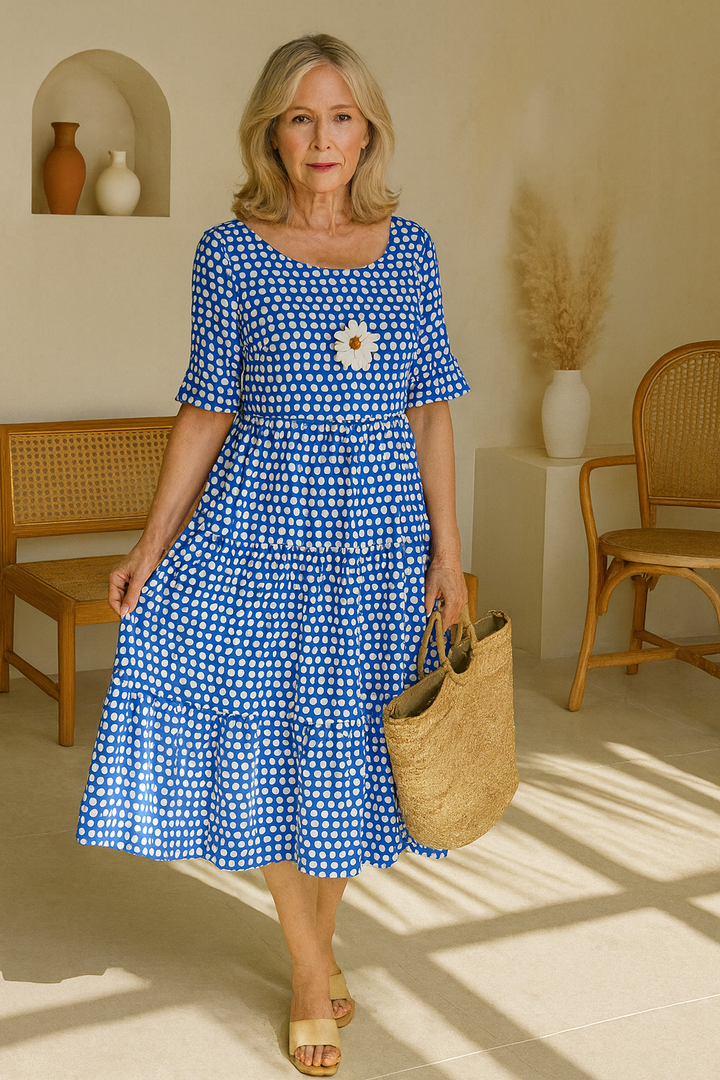Serry – Robe midi à manches courtes