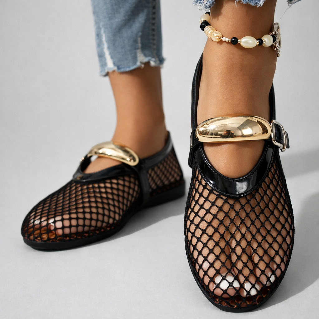 Riza - Ballerines Mary Jane Orthopédiques en Maille