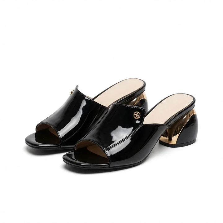 Gabriela - Sandales à glissière en cuir brillant
