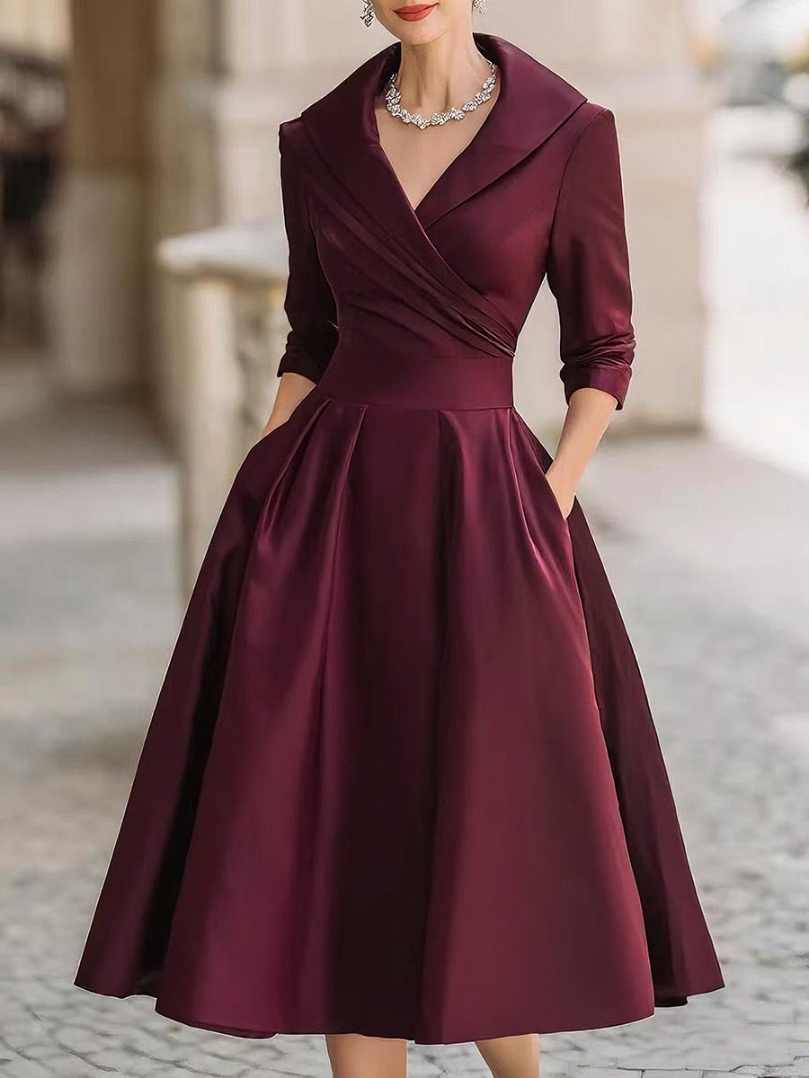 Leina - Robe Midi en Satin