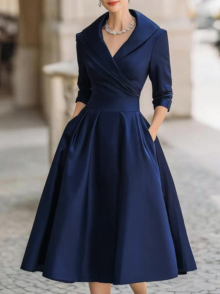 Leina - Robe Midi en Satin