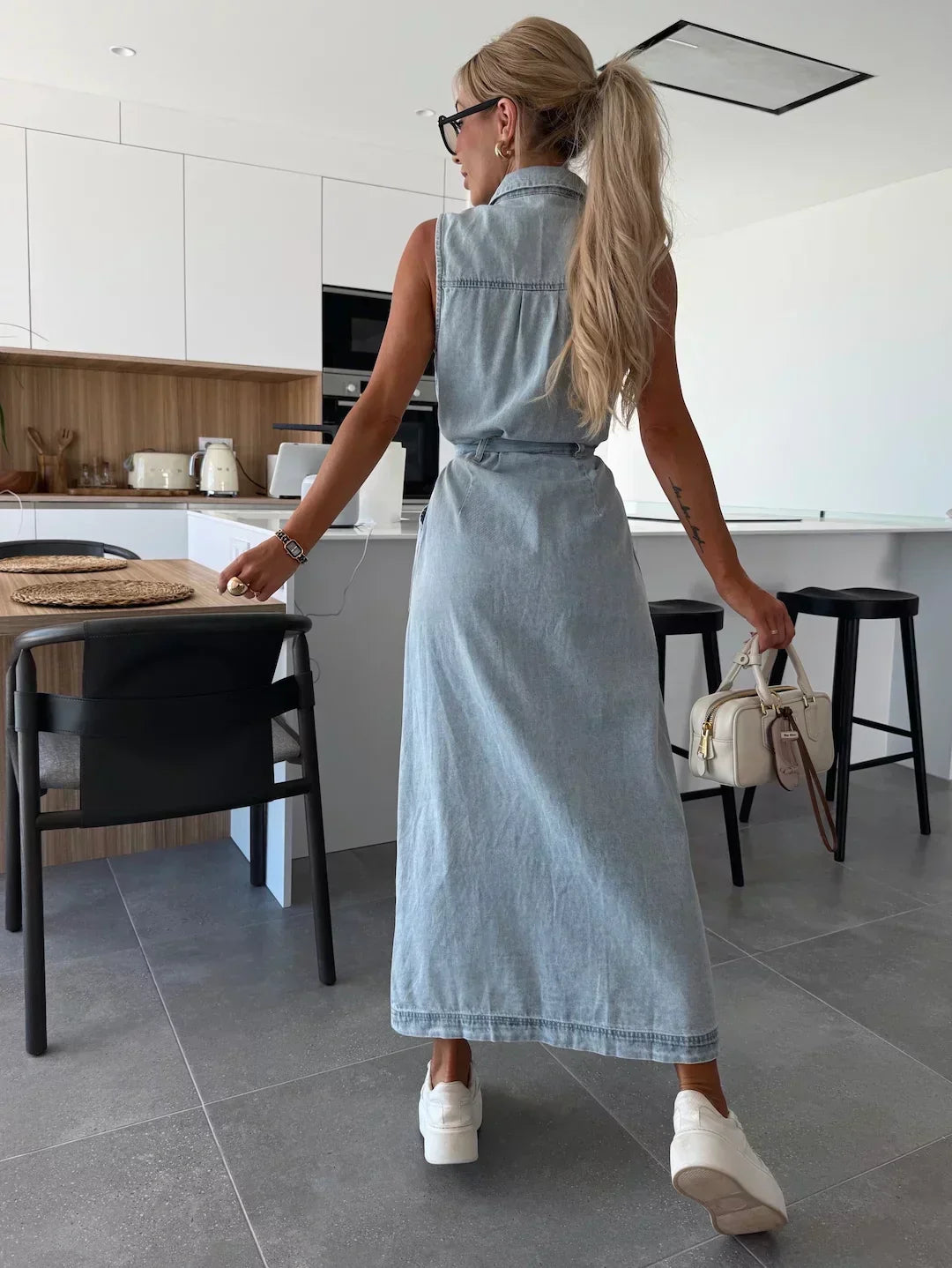 Madison - Robe en denim longue sans manches